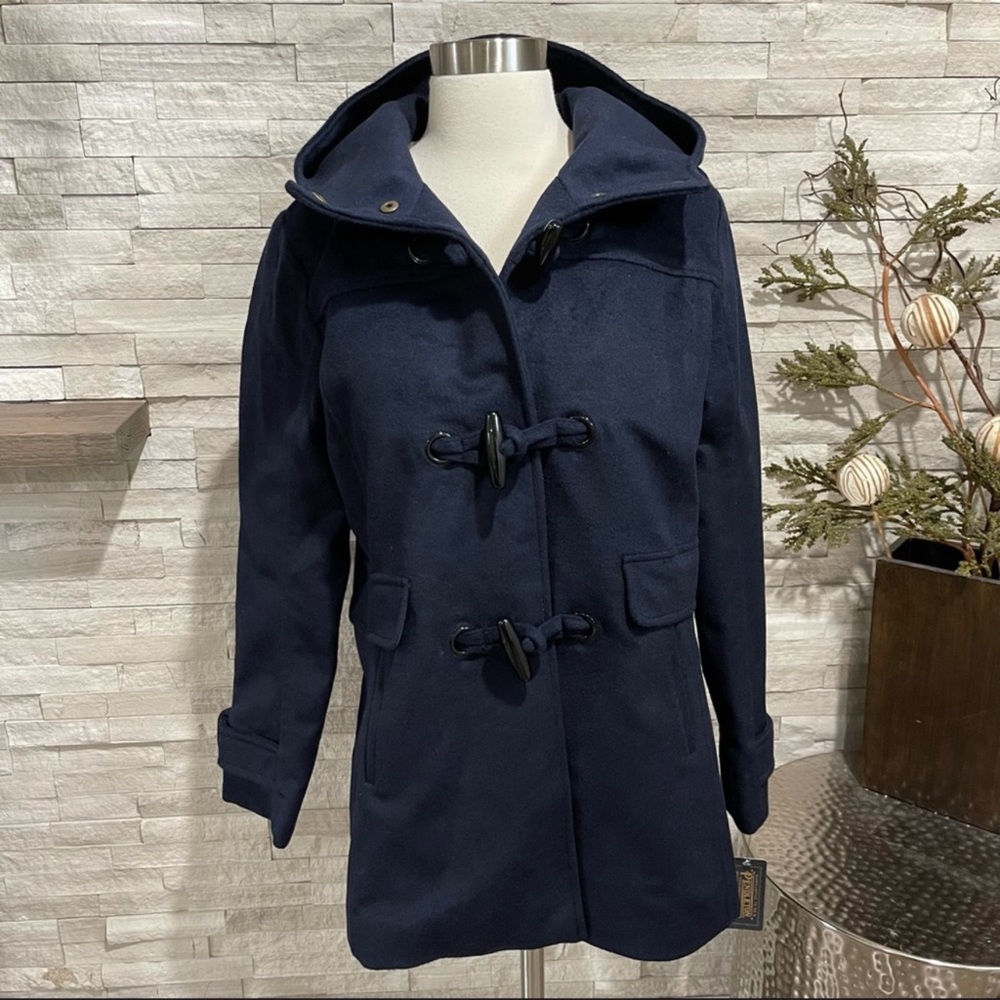 PENDLETON NWT ROSLYN WATERPROOF LAMBSWOOL BLEND HOODED TOGGLE COAT BLUE NAVY - Picture 7 of 15